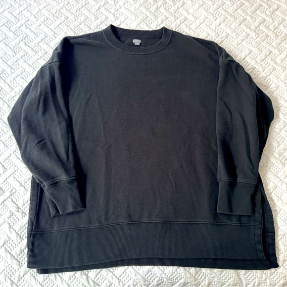 Aerie Oversized Woman Lady Classic Minimalist Black Pullover Sweatshirt Large - Picture 3 of 12